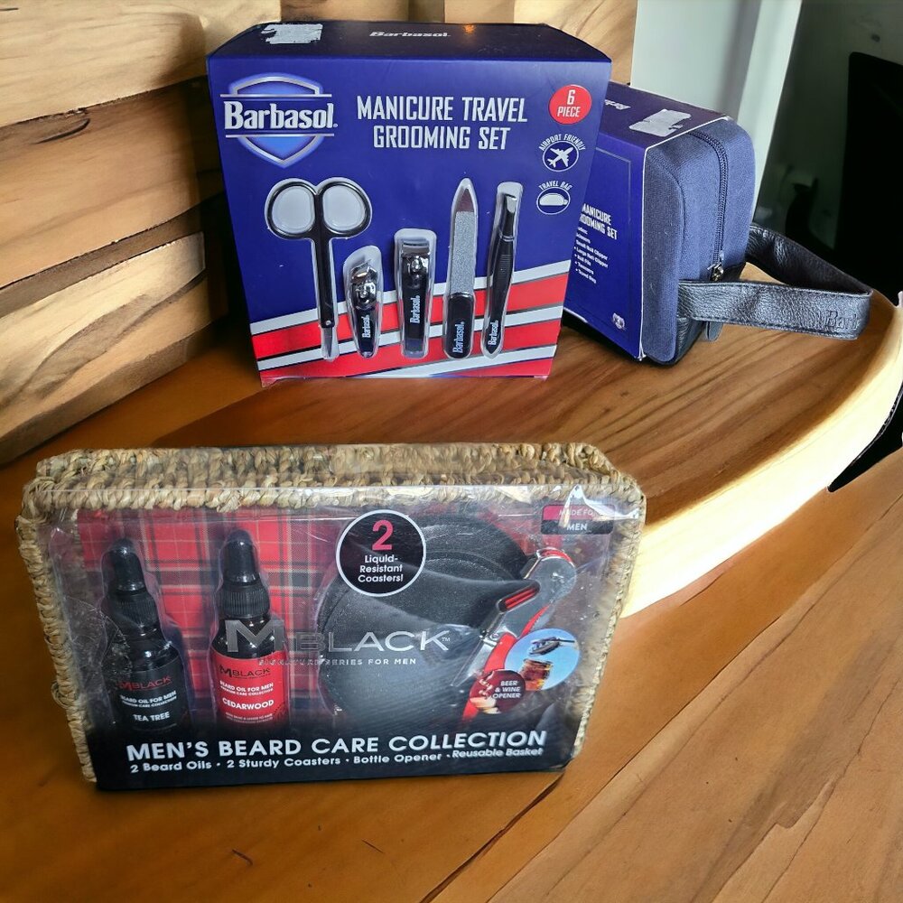 M BLACK & BARBASOL Bundle Beard Care and Nail Care